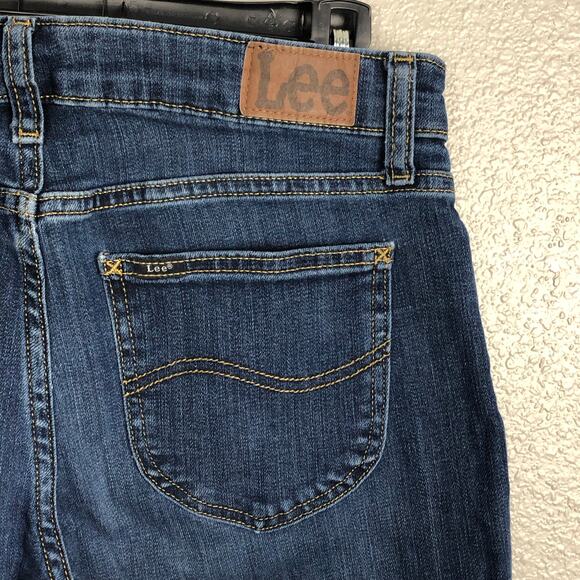 VTG Lee Size 10S 10 Short Mid Rise Regular Fit Bootcut Denim Blue Jeans Pockets - Picture 6 of 8